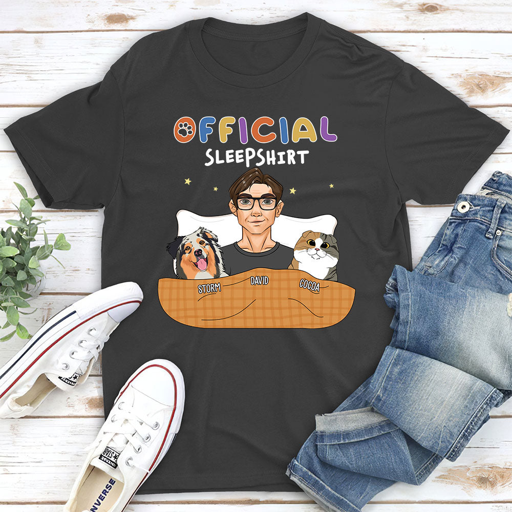 Customizable Unisex Official Sleeping T-Shirt - Ideal Gift for Pet Lovers