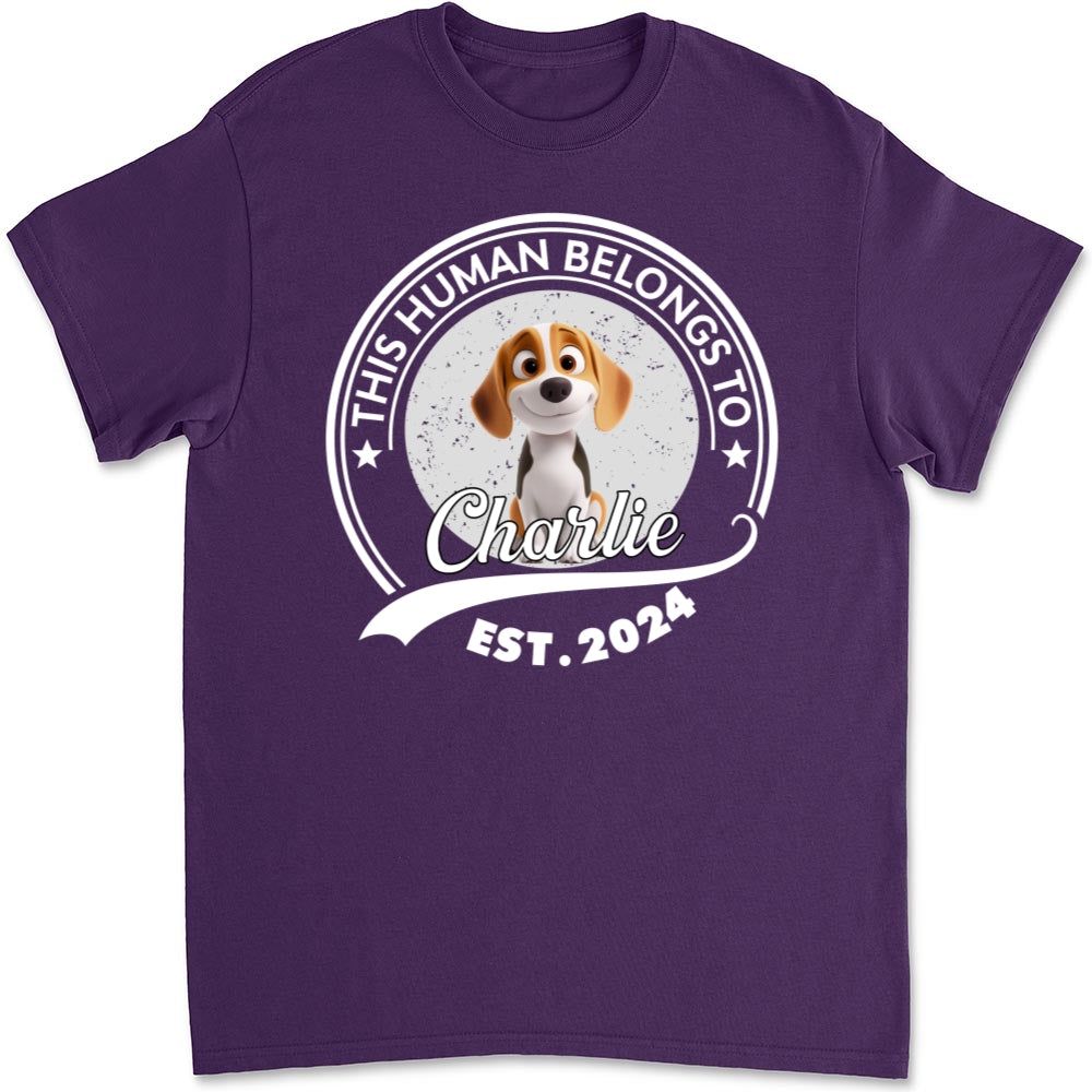 Personalized Human-Dog Cartoon Unisex T-shirt - Ideal Gift for Pet Lovers