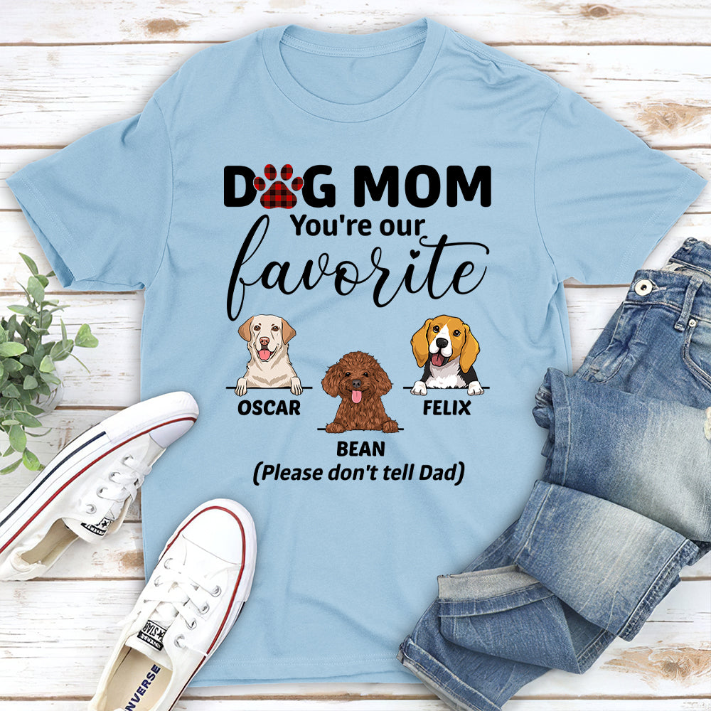 Personalized Custom Unisex 'Mom, My Favorite' T-shirt - Ideal Gift for Pet Lovers