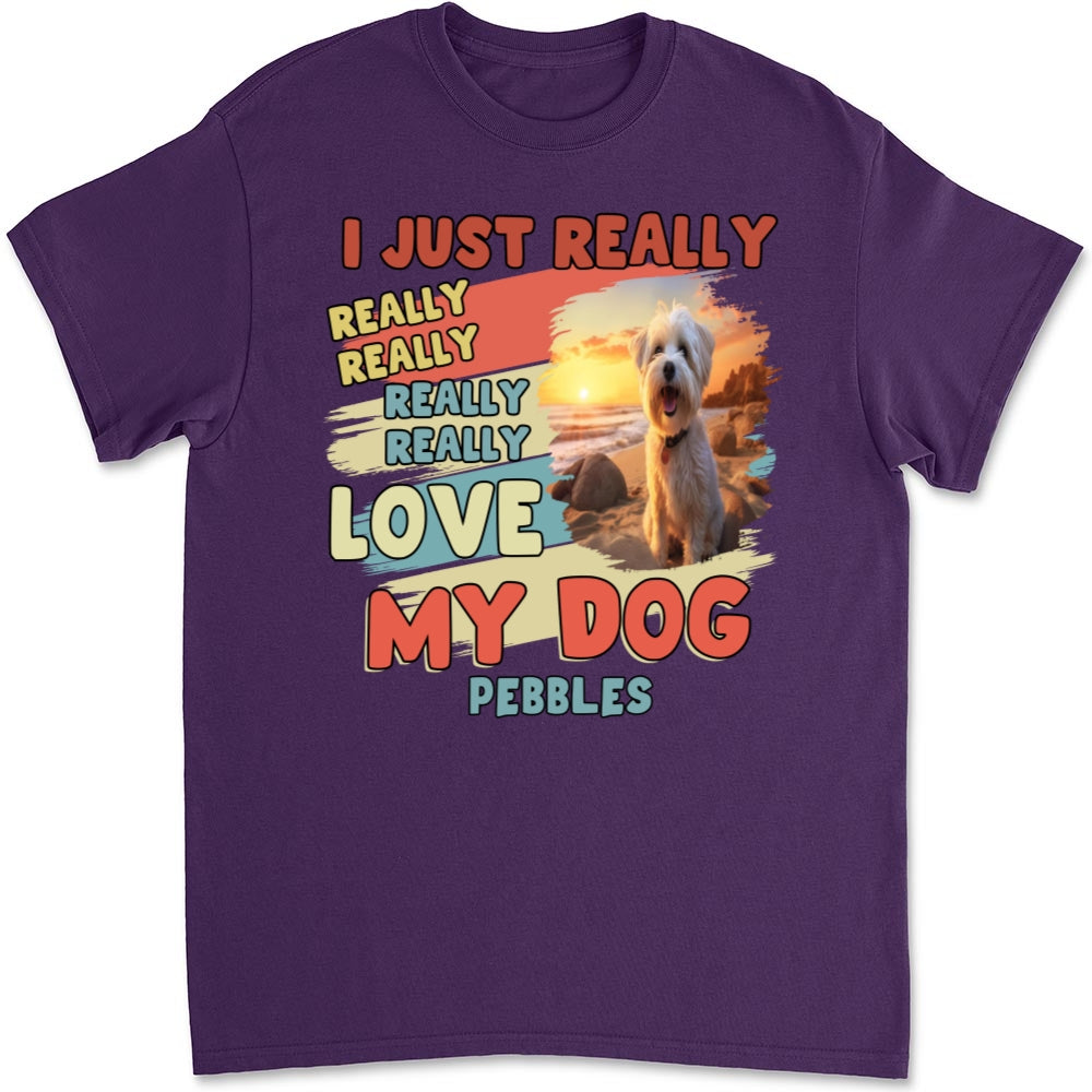 Personalized Custom Unisex 'I Just Really Love My Dogs' Photo T-Shirt - Ideal Gift for Pet Lovers