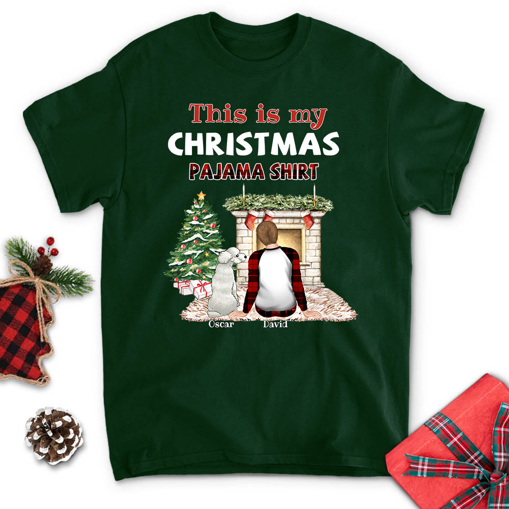 Customizable Unisex Christmas Pajama T - Shirt for Pet Lovers