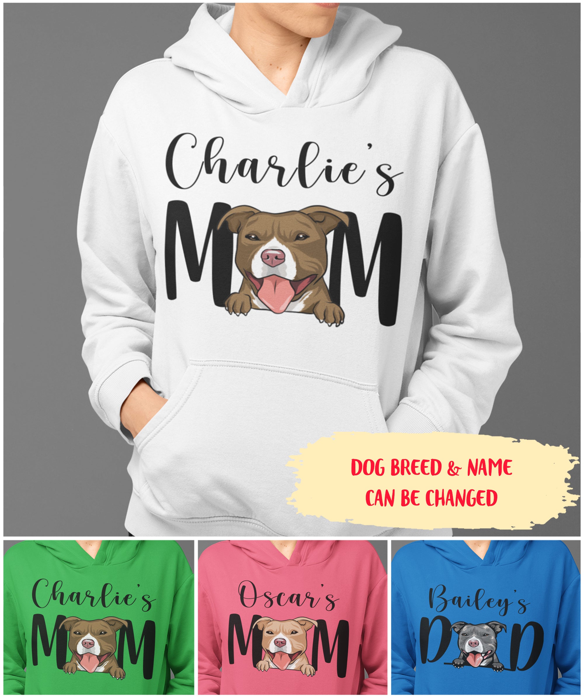 Personalized Pitbull Mom/Dad Unisex Hoodie - Ideal Gift for Pet Lovers
