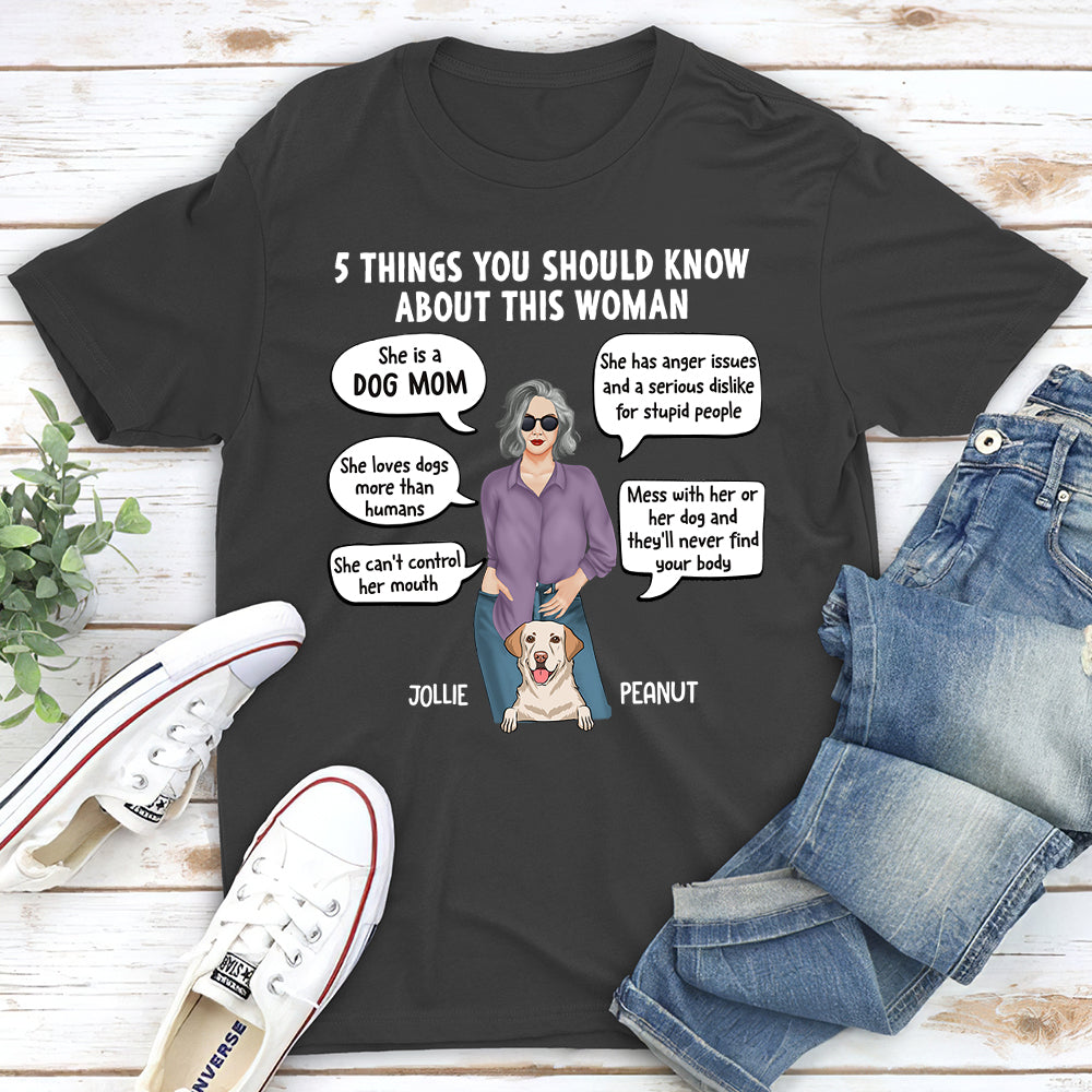 Personalized Custom Unisex '5 Things Dog Mom' T-shirt - Ideal Gift for Pet Lovers