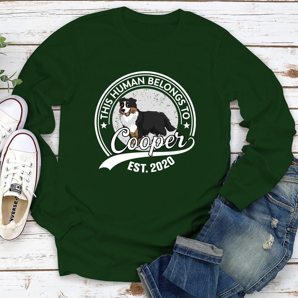 Personalized Custom Human-Dog Cartoon Long Sleeve T-shirt for Pet Lovers