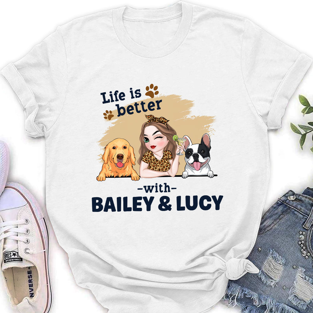 Customizable 'Better Dog Mom' Women's Personalized T - shirt