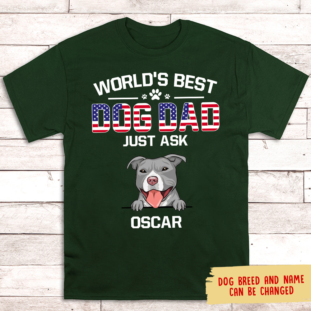 American Best Dog Dad - Customizable Unisex Personalized T - shirt for Pet Lovers