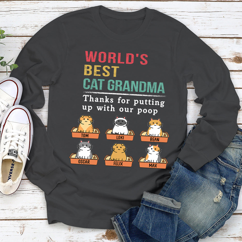 Personalized Custom Long Sleeve T-shirt: Putting Up With My Pet's Poop