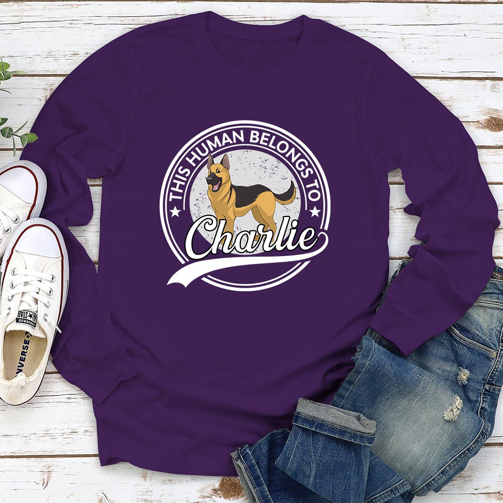 Personalized Custom Human-Dog Cartoon Long Sleeve T-shirt for Pet Lovers