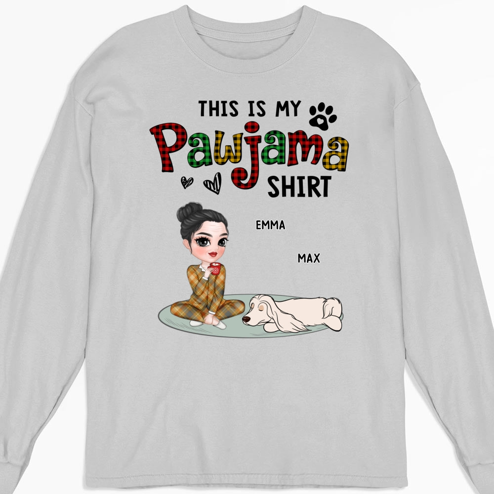 Pawjama Shirt Version 2 - Customizable Personalized Long Sleeve T-shirt for Pet Lovers