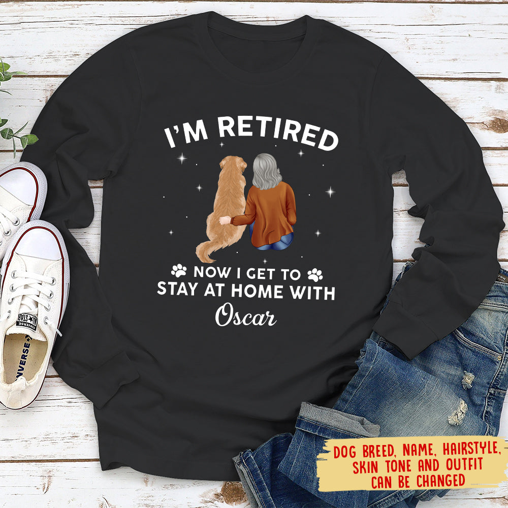 Customizable Long Sleeve Dog Lover T-shirt for Staying at Home