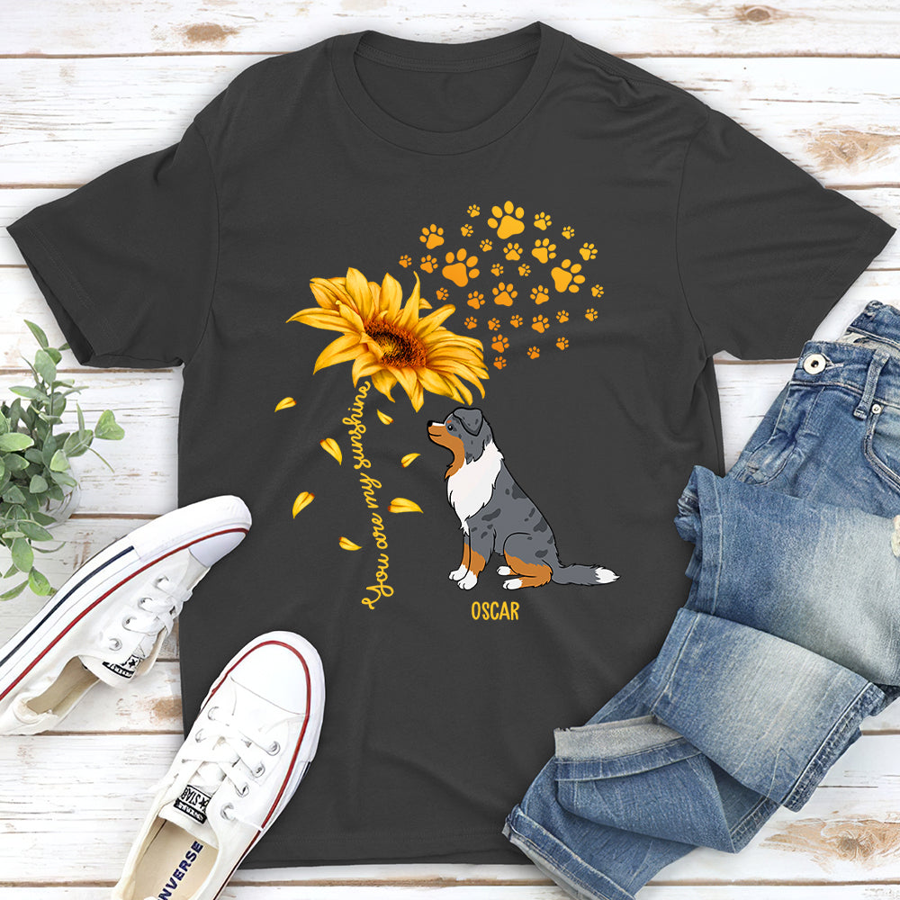 Personalized Dog and Sunflower Unisex T-shirt - Ideal Gift for Pet Lovers