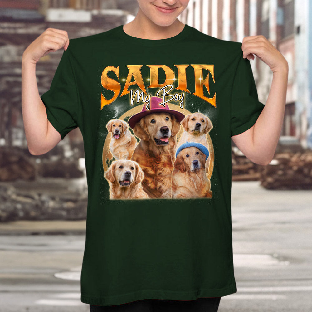 Personalized Custom Pet Face Vintage T-shirt - Premium Gift for Pet Lovers