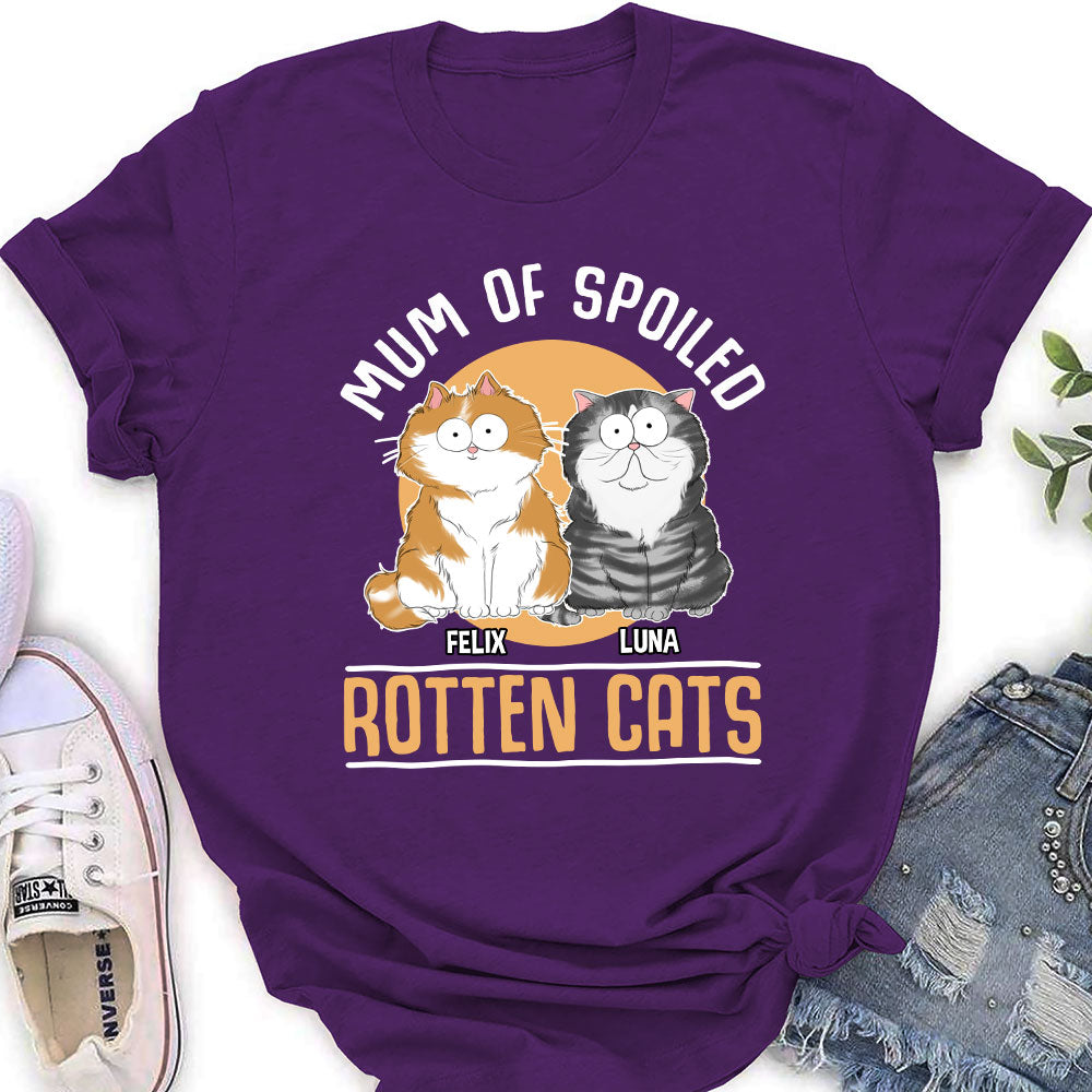 Personalized Mom of Spoiled Cat Women's T-shirt - Ideal Gift for Pet Lovers