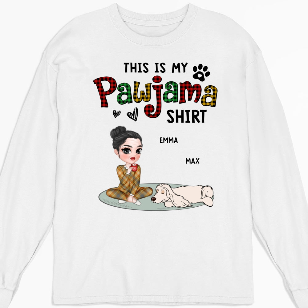 Pawjama Shirt Version 2 - Customizable Personalized Long Sleeve T-shirt for Pet Lovers
