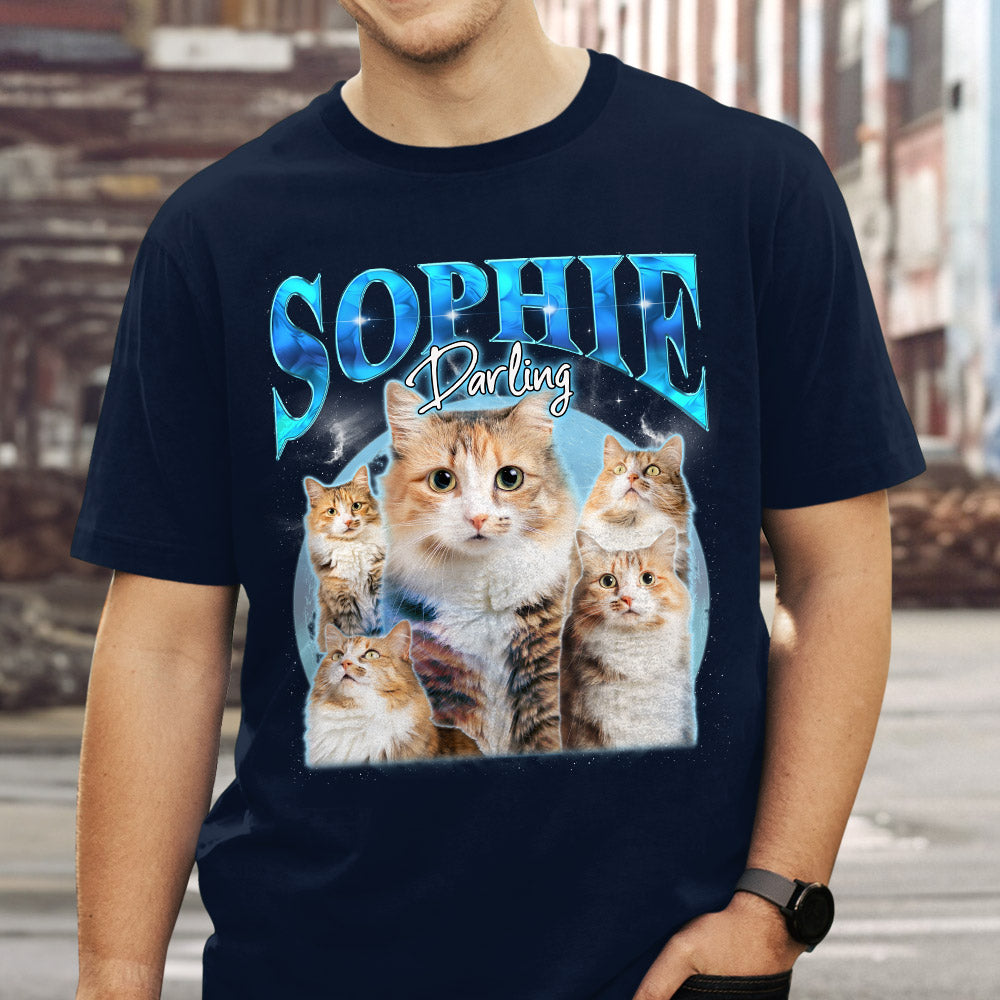 Personalized Custom Pet Face Vintage T-shirt - Premium Gift for Pet Lovers