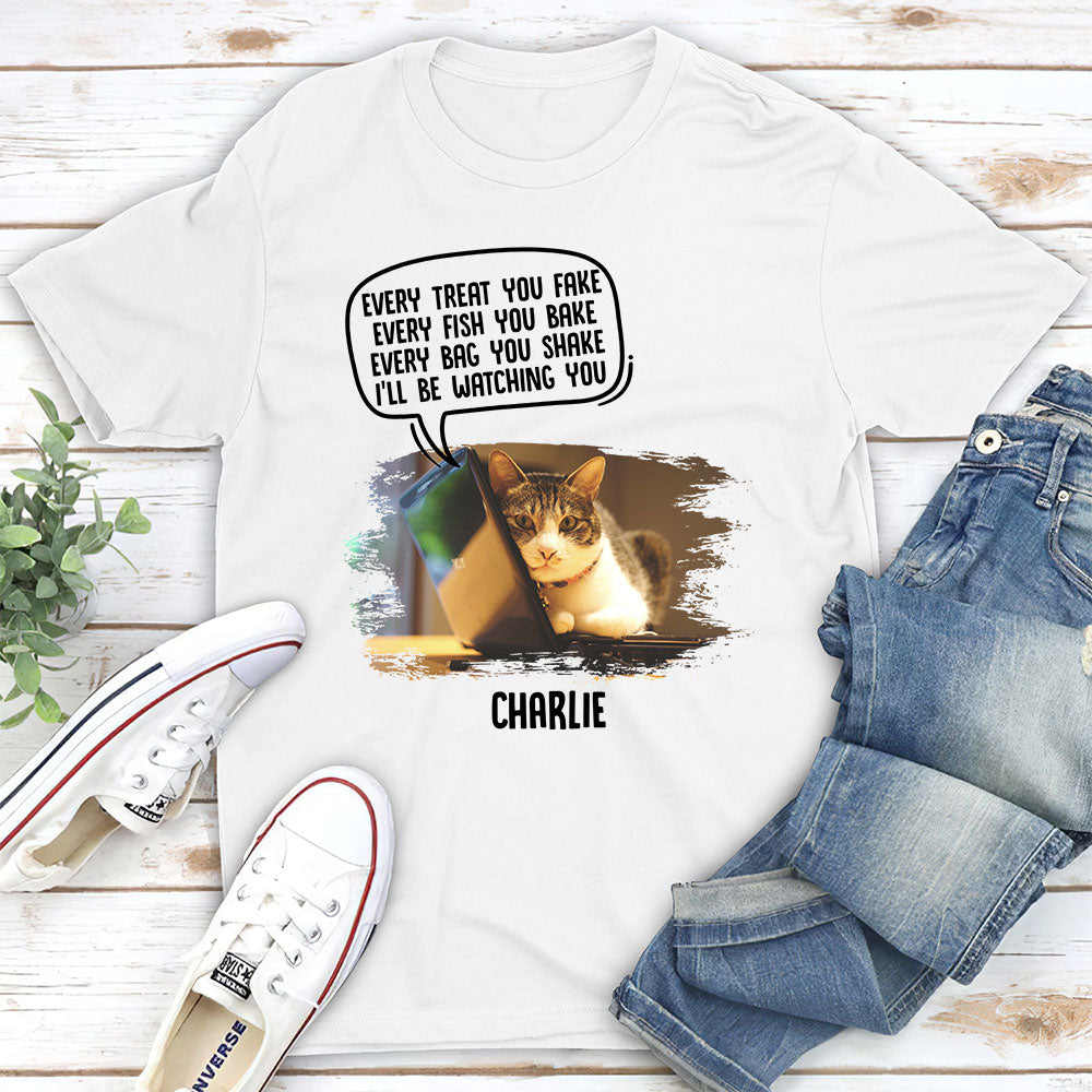 Personalized 'Watching You Cat Butt' Unisex T-shirt - Ideal Gift for Pet Lovers