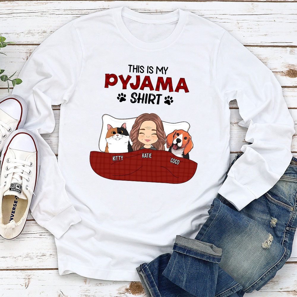 Customizable Personalized Long Sleeve Pet Pyjama T-shirt - Ideal Gift for Pet Lovers