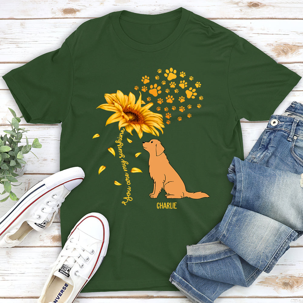 Personalized Dog and Sunflower Unisex T-shirt - Ideal Gift for Pet Lovers