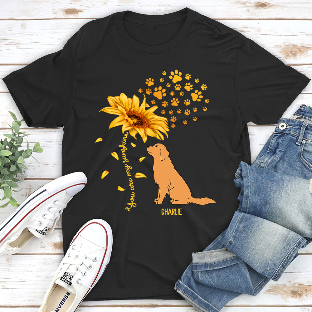 Personalized Dog and Sunflower Unisex T-shirt - Ideal Gift for Pet Lovers