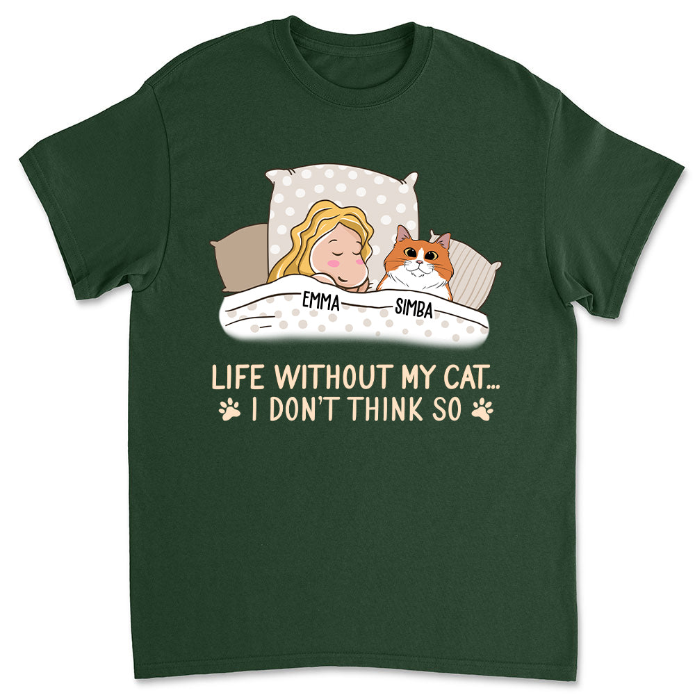 Personalized Custom Unisex 'Life Without My Cat' T-shirt for Pet Lovers