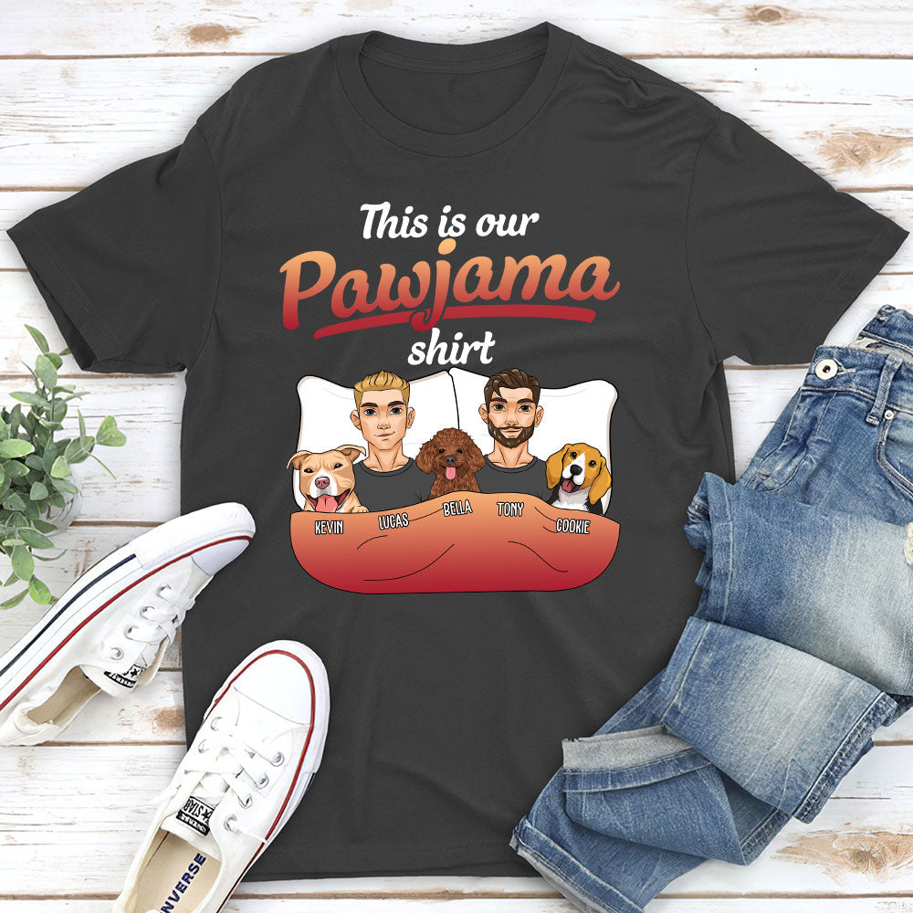 Personalized Custom Unisex Couple Pajama T - shirt with Pet Design