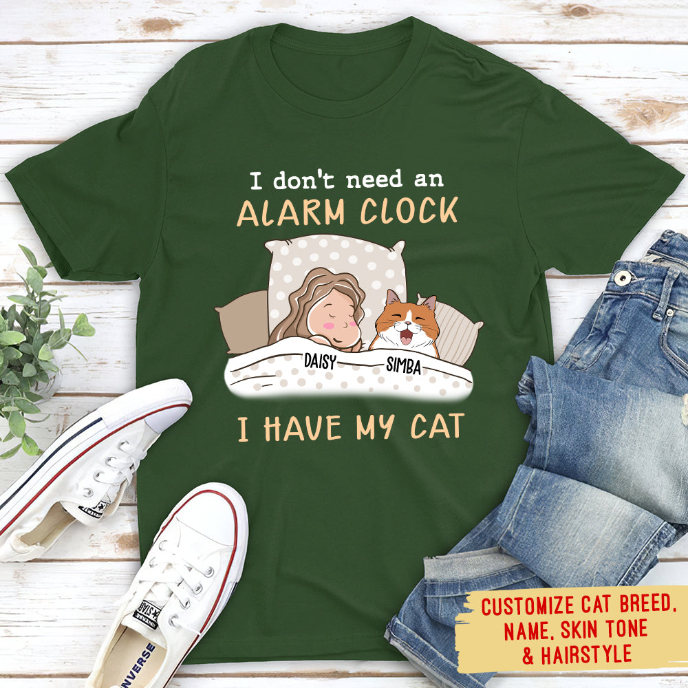 Personalized Unisex 'My Cat Is The Best Alarm Clock' T-shirt - Ideal Gift for Pet Lovers