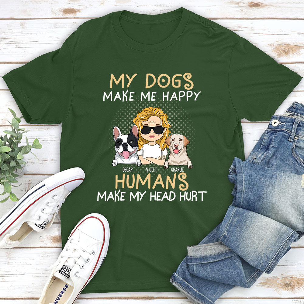 Personalized Custom Unisex 'My Dog Vs Humans' T-shirt - Ideal Gift for Pet Lovers