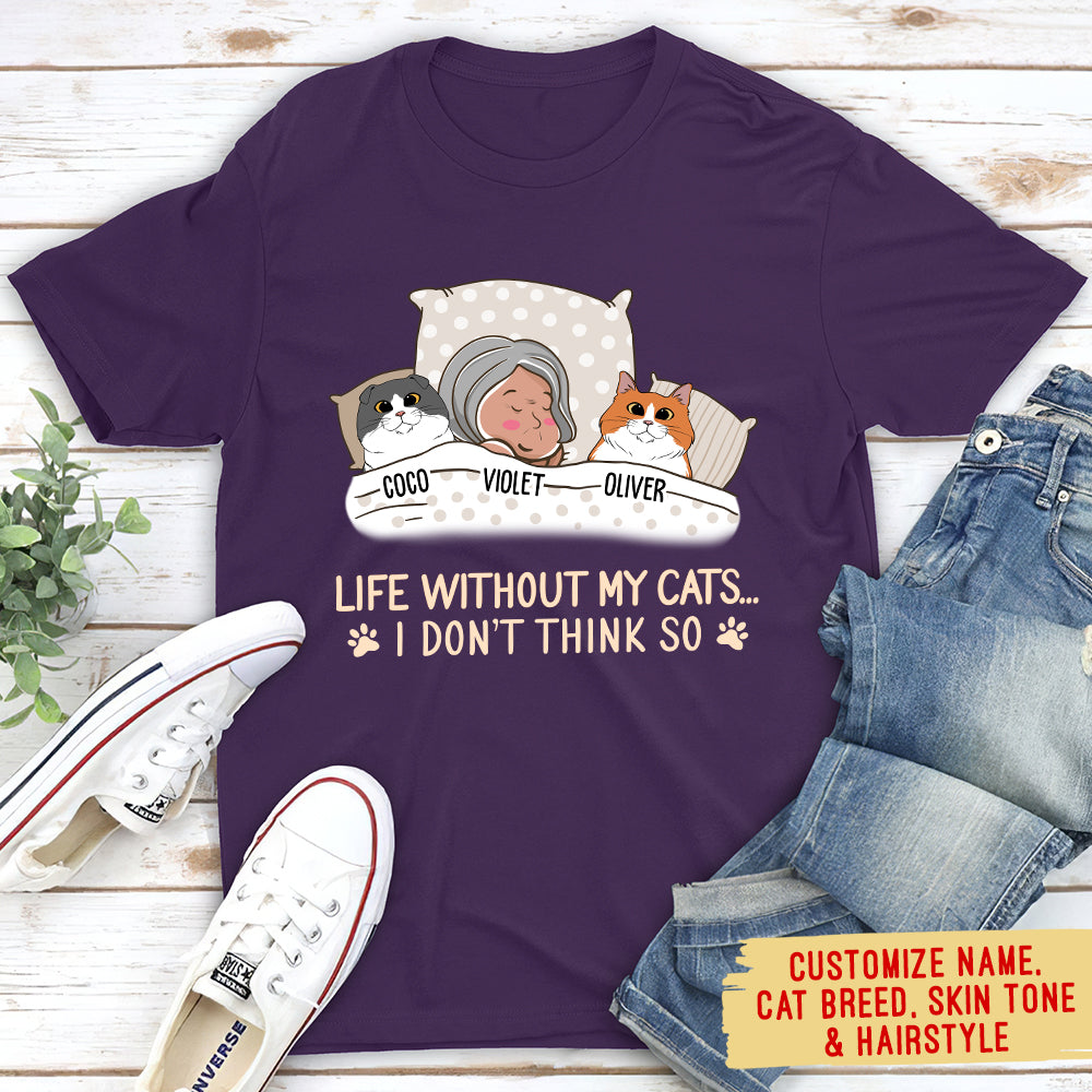 Personalized Custom Unisex 'Life Without My Cat' T-shirt for Pet Lovers