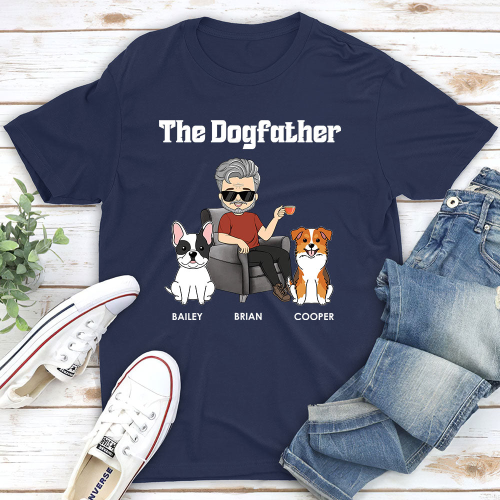 Customizable Cartoon Dog Parents Unisex T-shirt - Ideal Gift for Pet Lovers