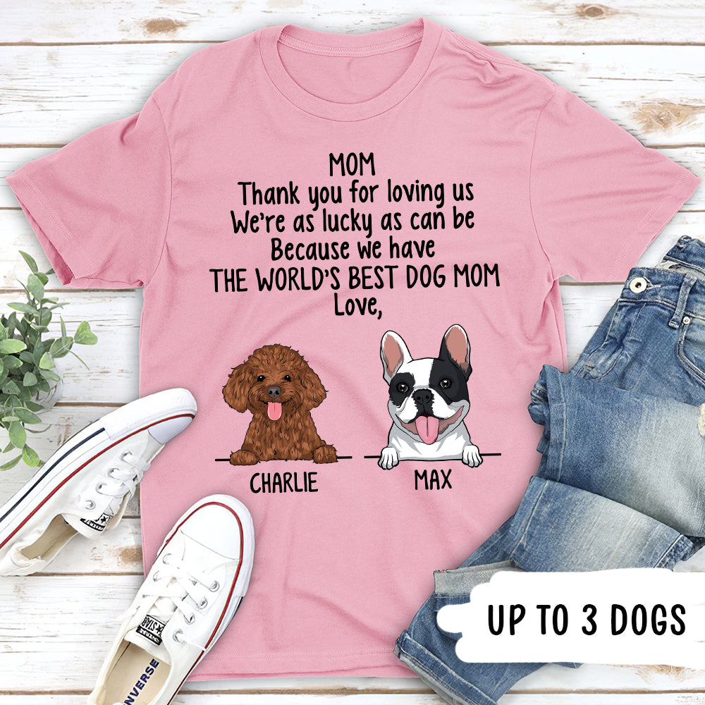 World's Top Personalized Custom Unisex Dog Mom T-shirt