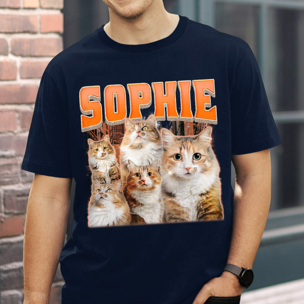 Custom Vintage Pet Face Personalized Unisex T-shirt - Version 4