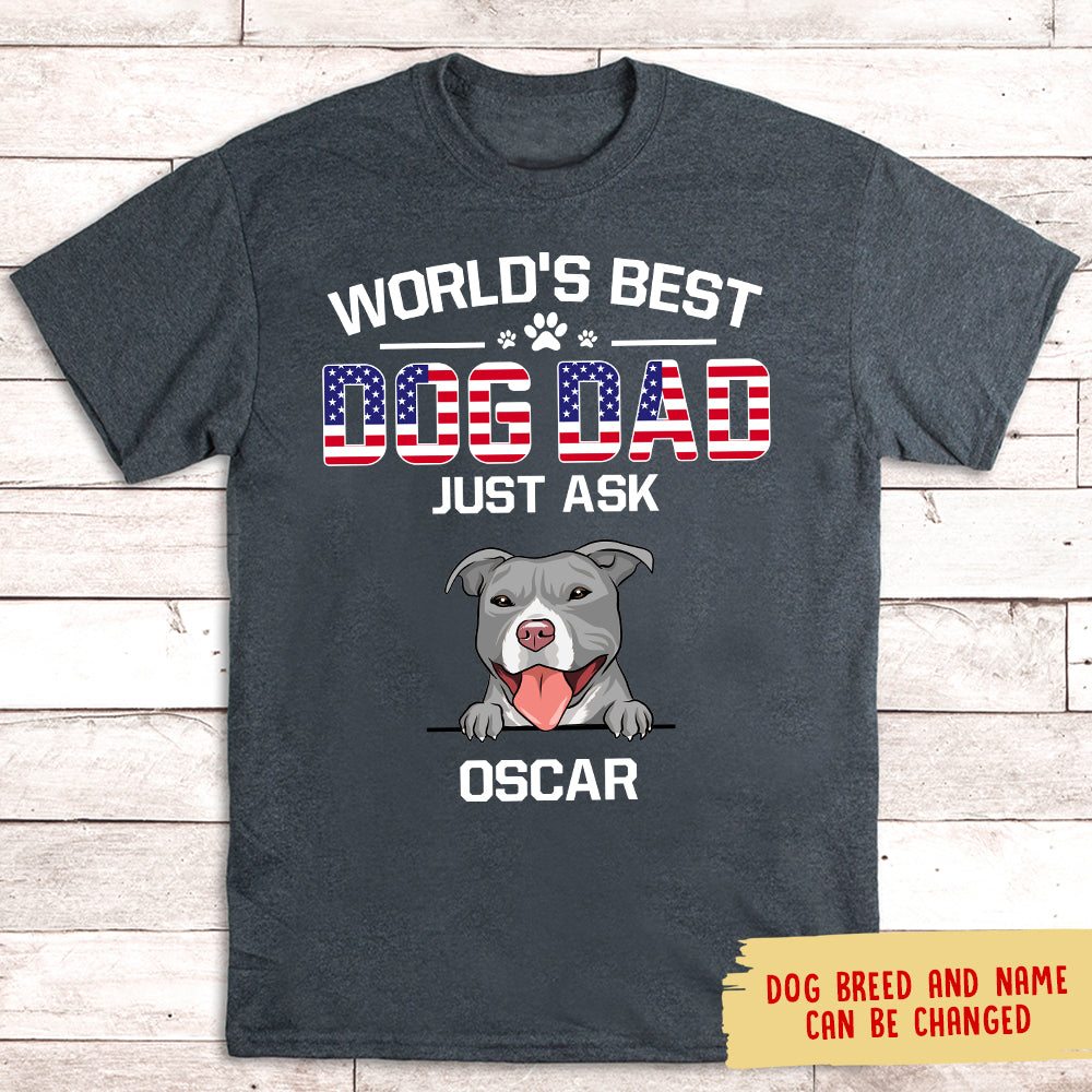 American Best Dog Dad - Customizable Unisex Personalized T - shirt for Pet Lovers