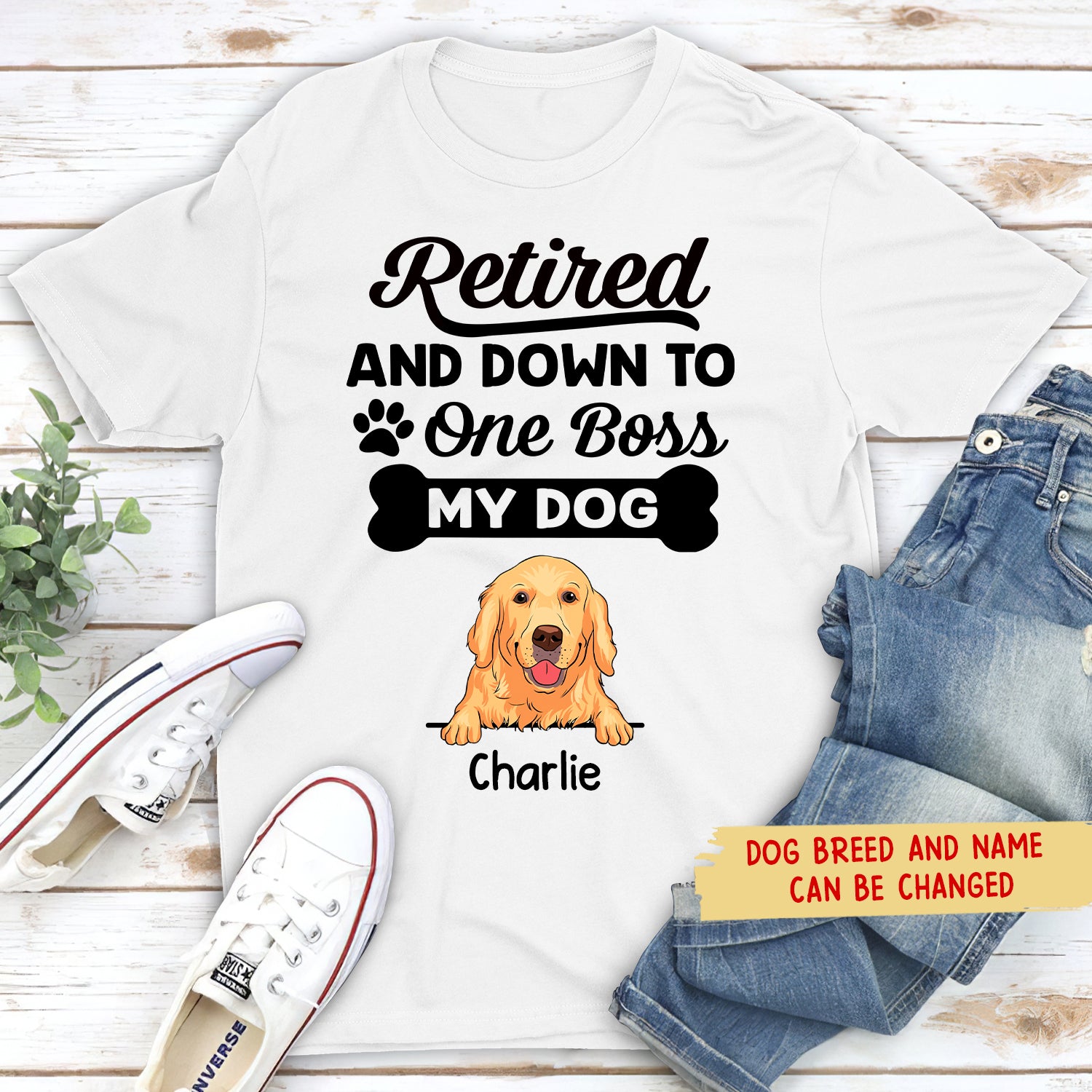Personalized Retired Down To My Dog Unisex T-shirt - Ideal Gift for Pet Lovers