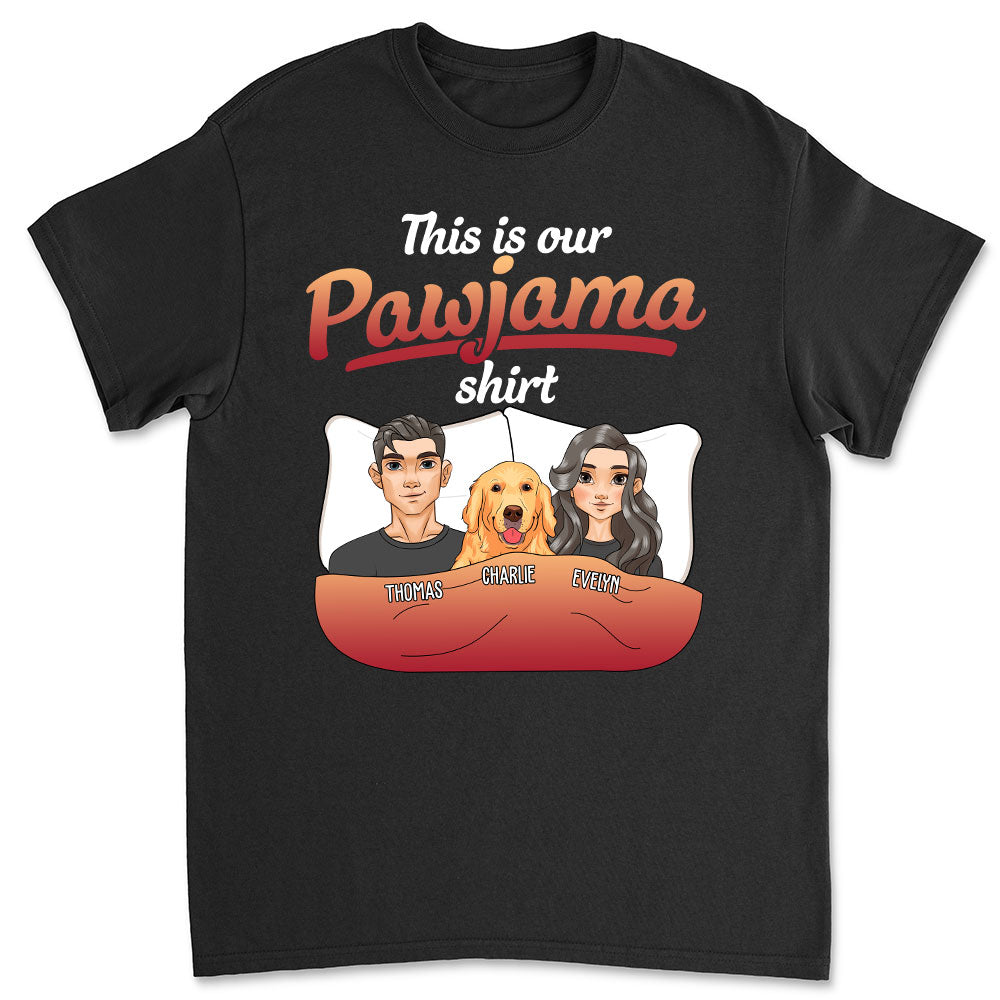 Personalized Custom Unisex Couple Pajama T - shirt with Pet Design
