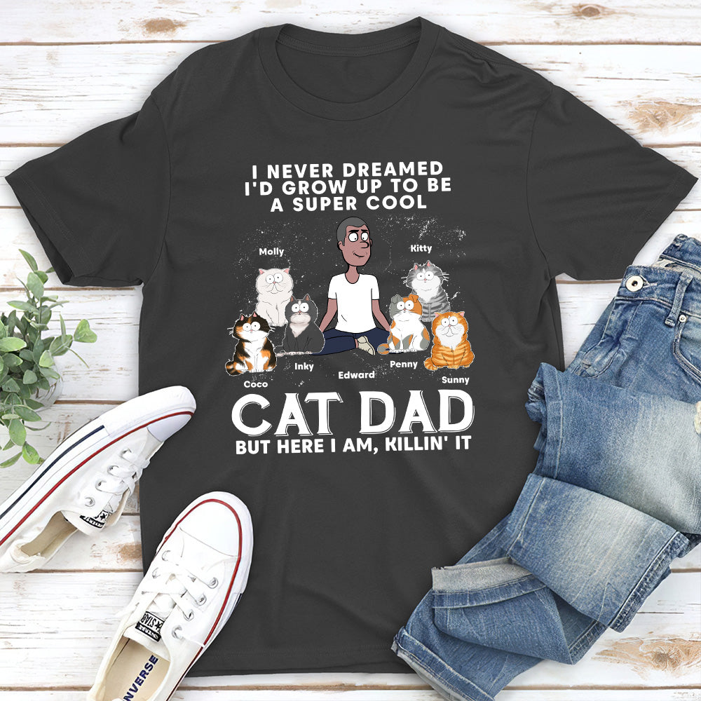 Cool Cat Dad Personalized Unisex Custom T - shirt: Ideal Gift for Pet Lovers
