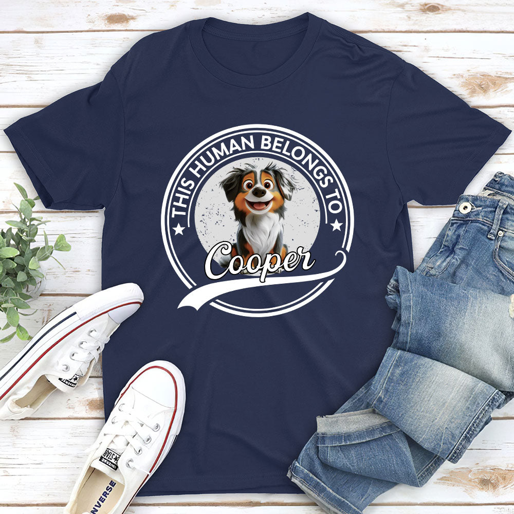 Personalized Human-Dog Cartoon Unisex T-shirt - Ideal Gift for Pet Lovers