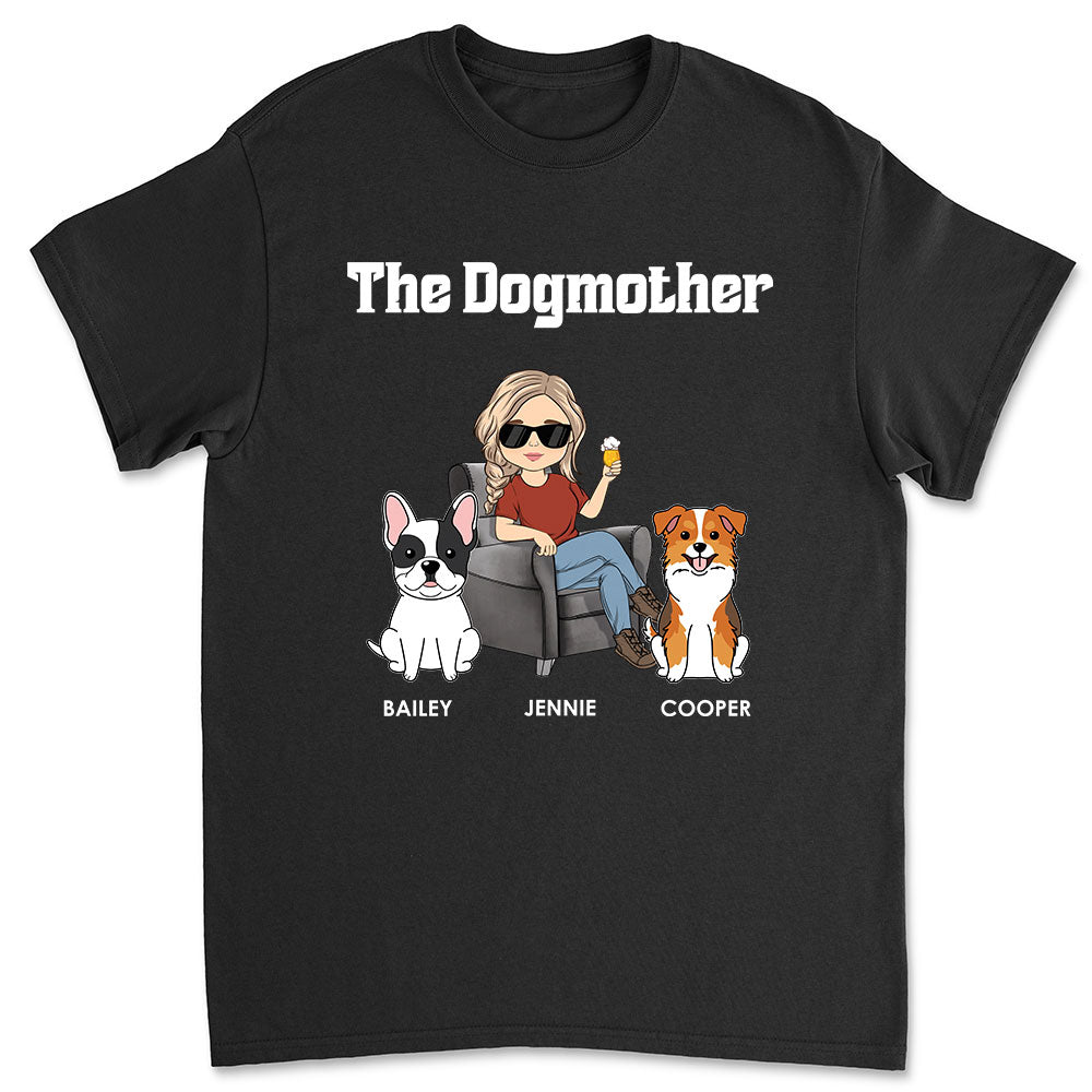 Customizable Cartoon Dog Parents Unisex T-shirt - Ideal Gift for Pet Lovers