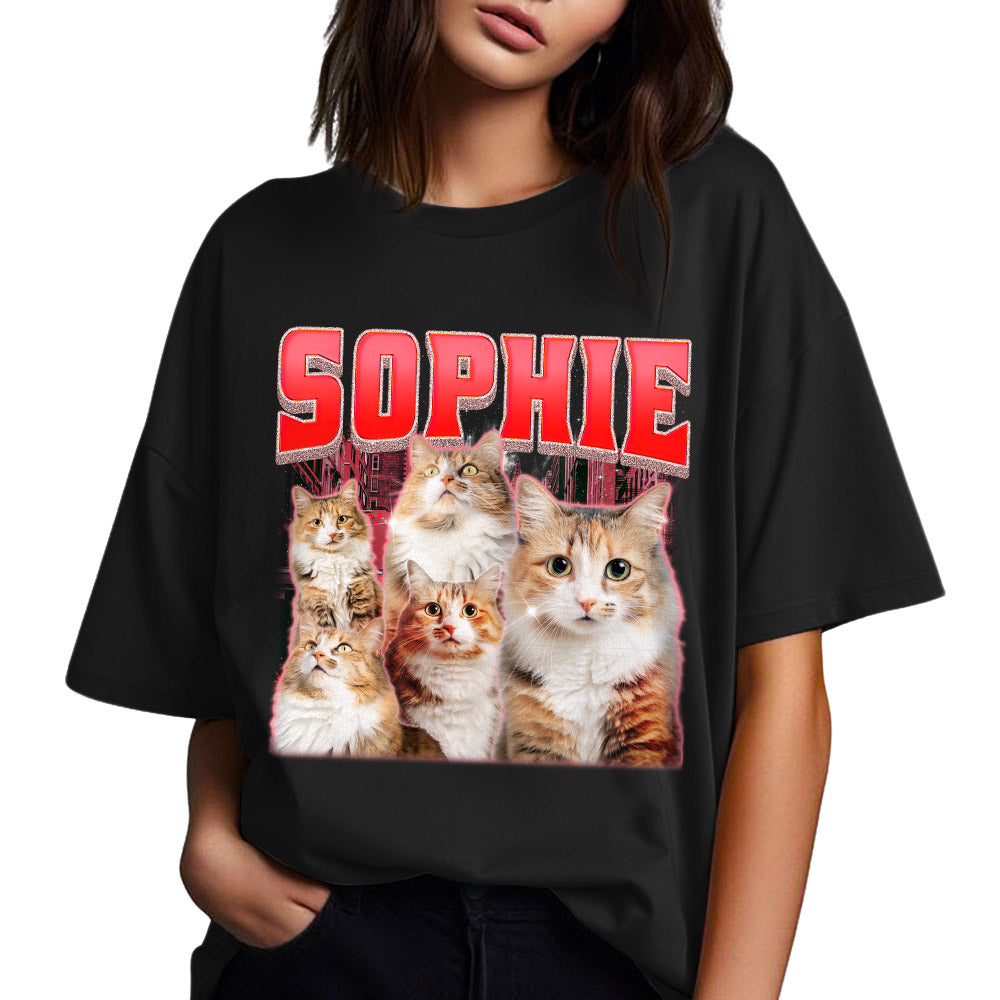 Custom Vintage Pet Face Personalized Unisex T-shirt - Version 4