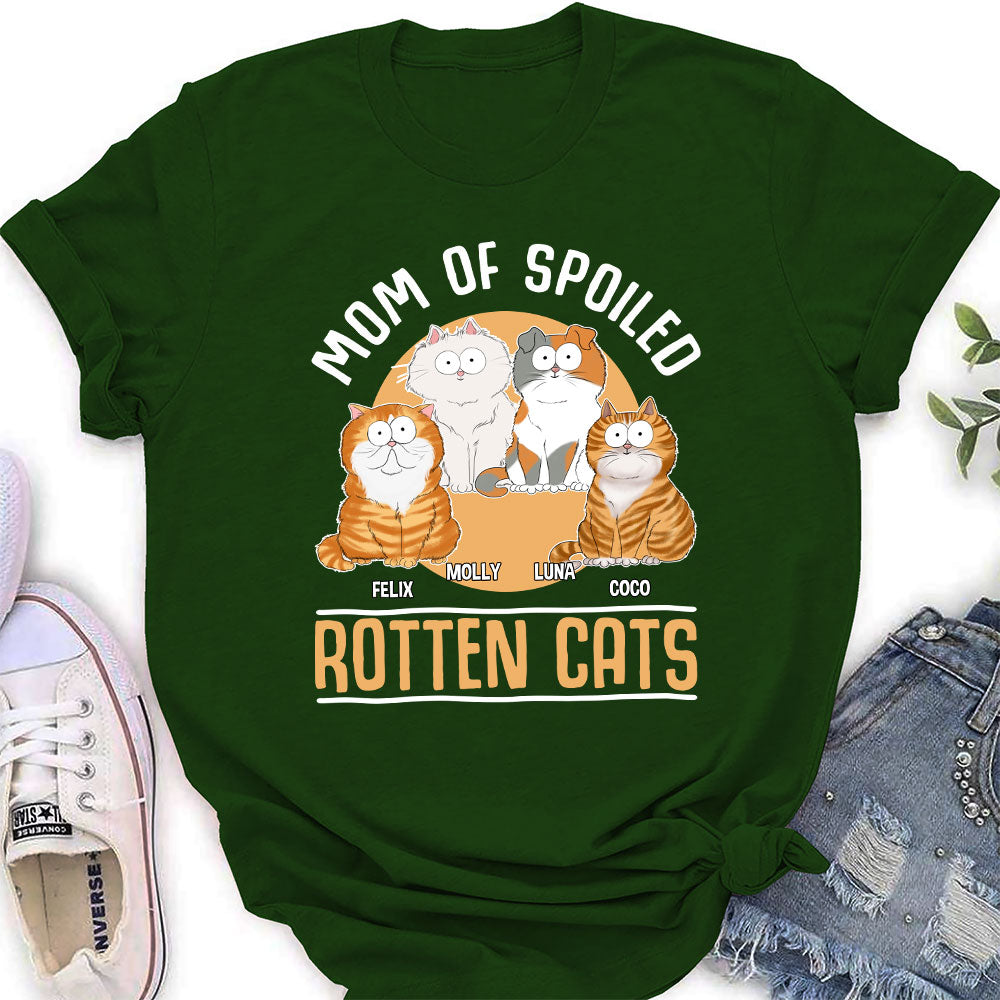 Personalized Mom of Spoiled Cat Women's T-shirt - Ideal Gift for Pet Lovers