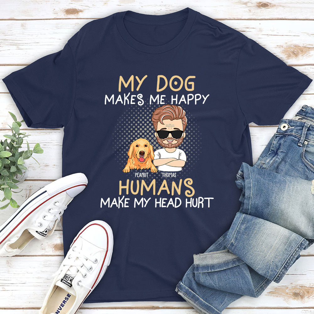 Personalized Custom Unisex 'My Dog Vs Humans' T-shirt - Ideal Gift for Pet Lovers