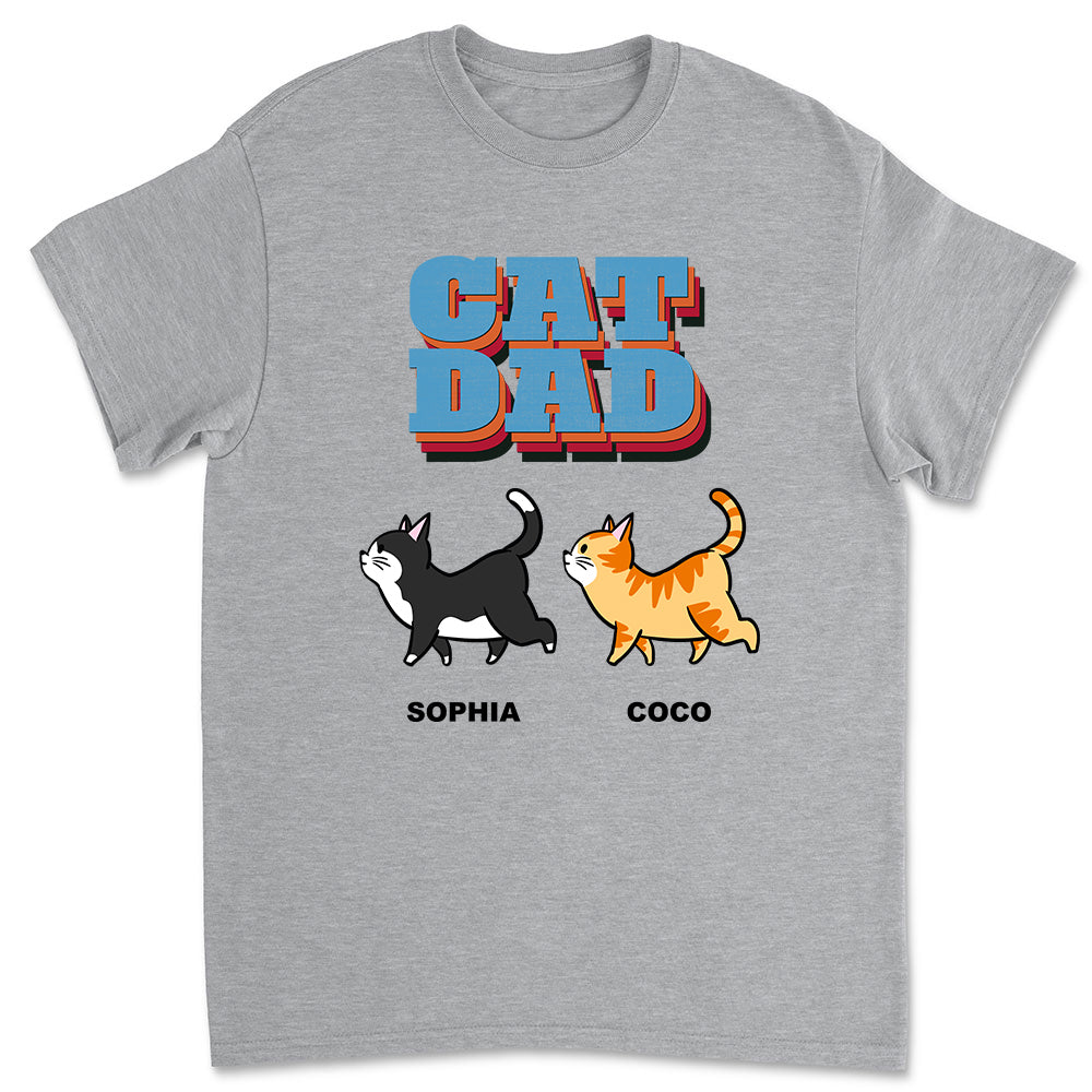 Cat Dad Retro - Customizable Unisex Personalized T - shirt for Pet Lovers