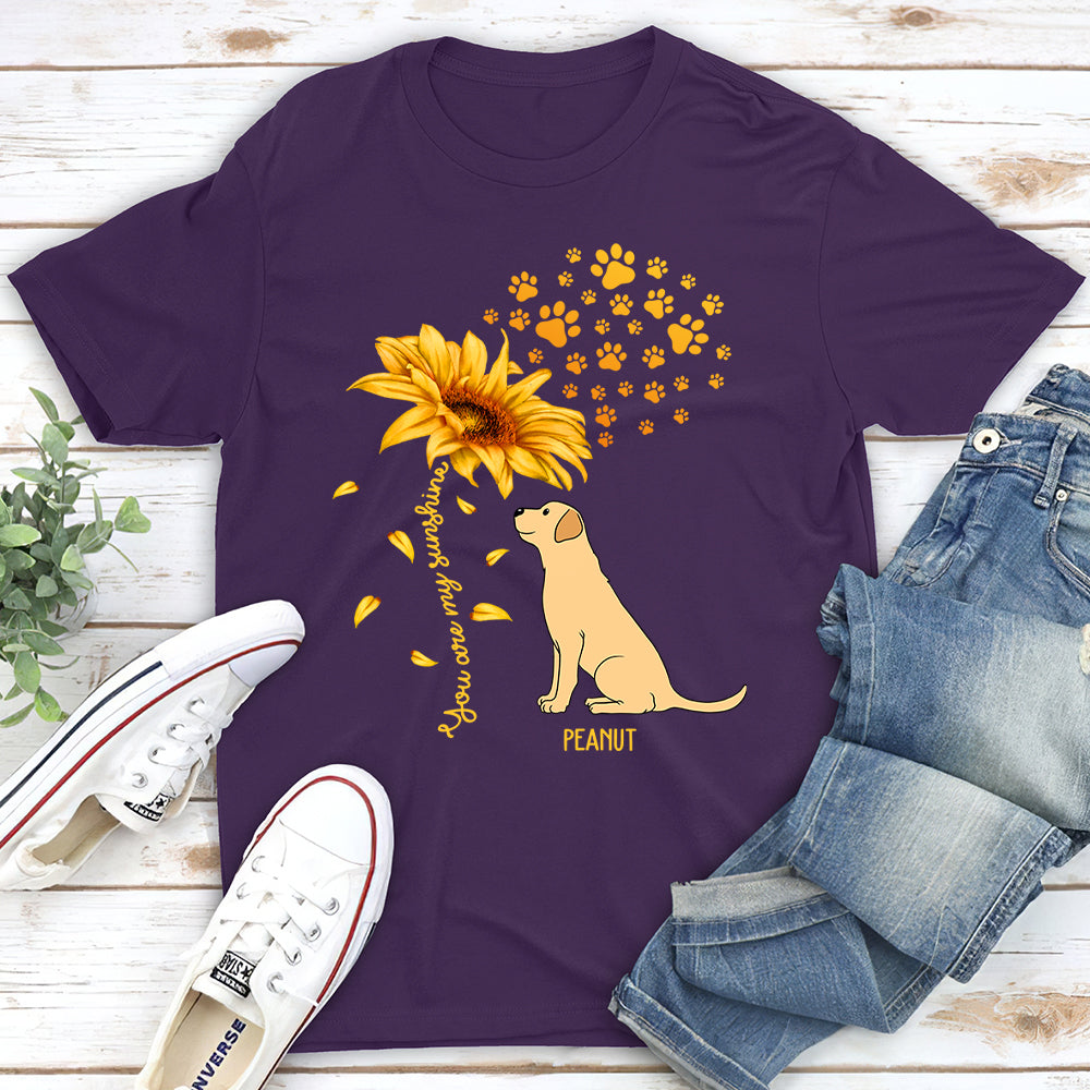 Personalized Dog and Sunflower Unisex T-shirt - Ideal Gift for Pet Lovers