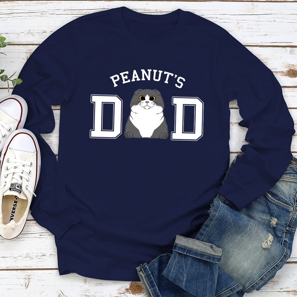 Personalized Custom Long Sleeve Cat Mom/Dad Basic T-shirt - Ideal Gift for Pet Lovers