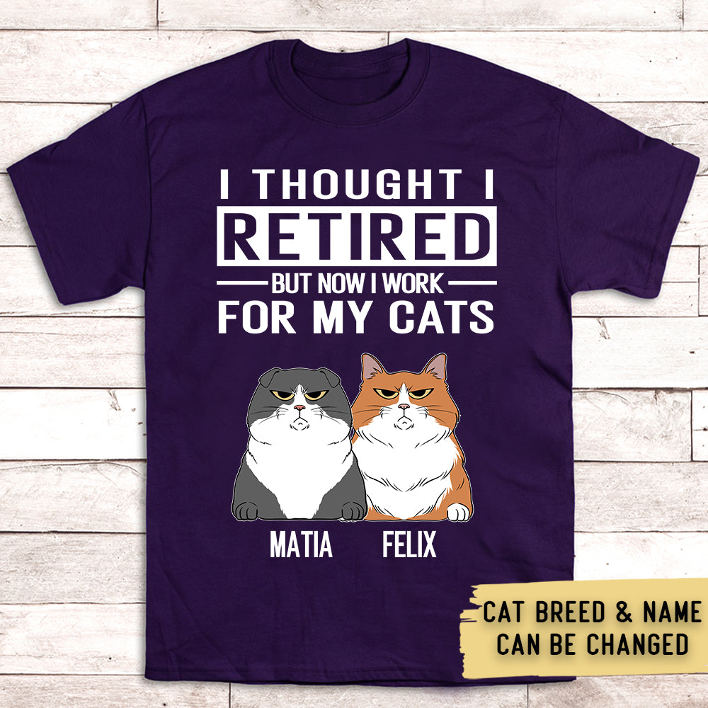 Customizable Unisex 'Work For My Cat' Personalized T-shirt - Ideal Gift for Pet Lovers