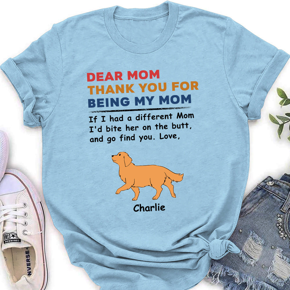 Customizable Personalized Women's 'Dogs Bite Butt' T-shirt - Ideal Gift for Pet Lovers
