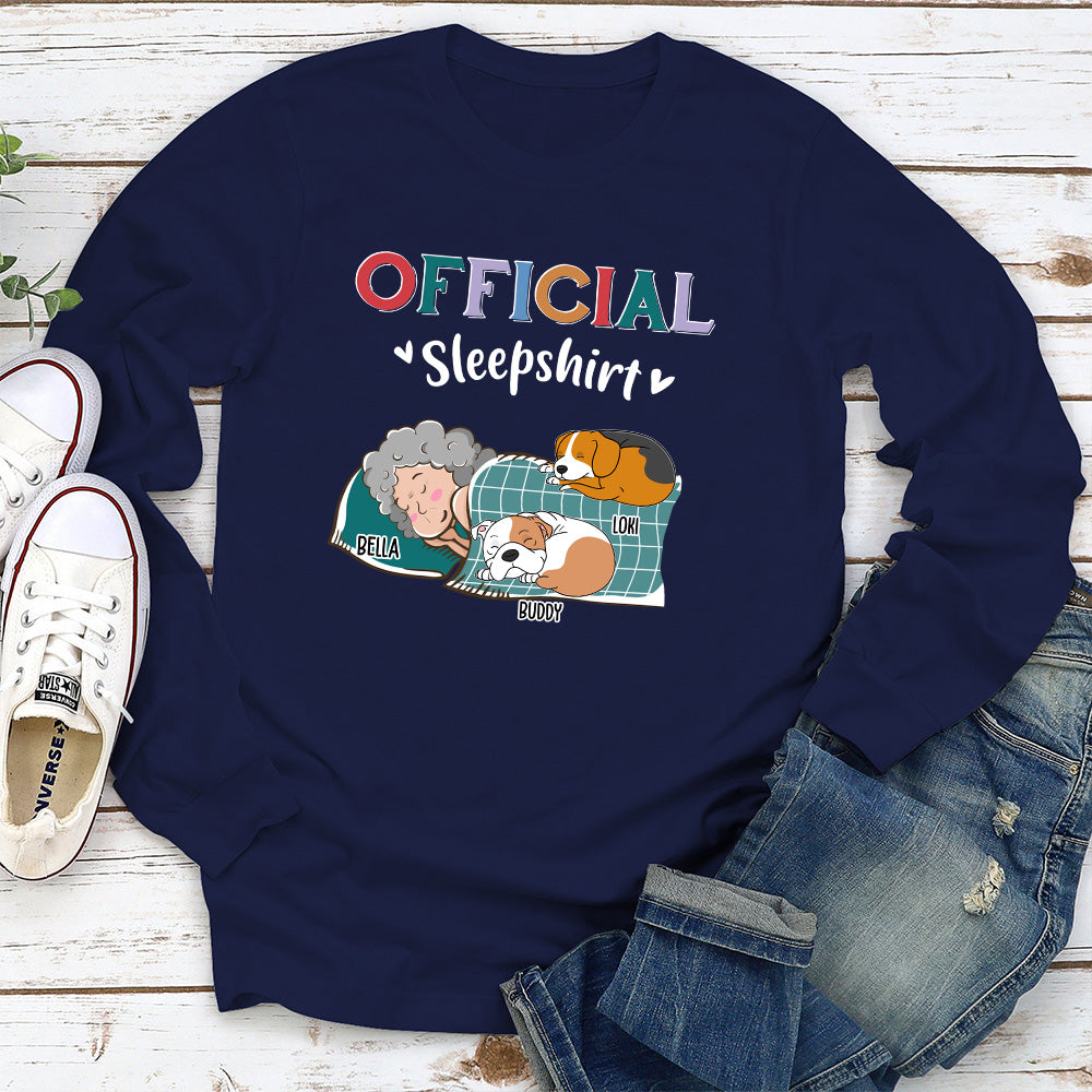Customizable Dog Curled Up Long Sleeve Sleepshirt for Pet Lovers