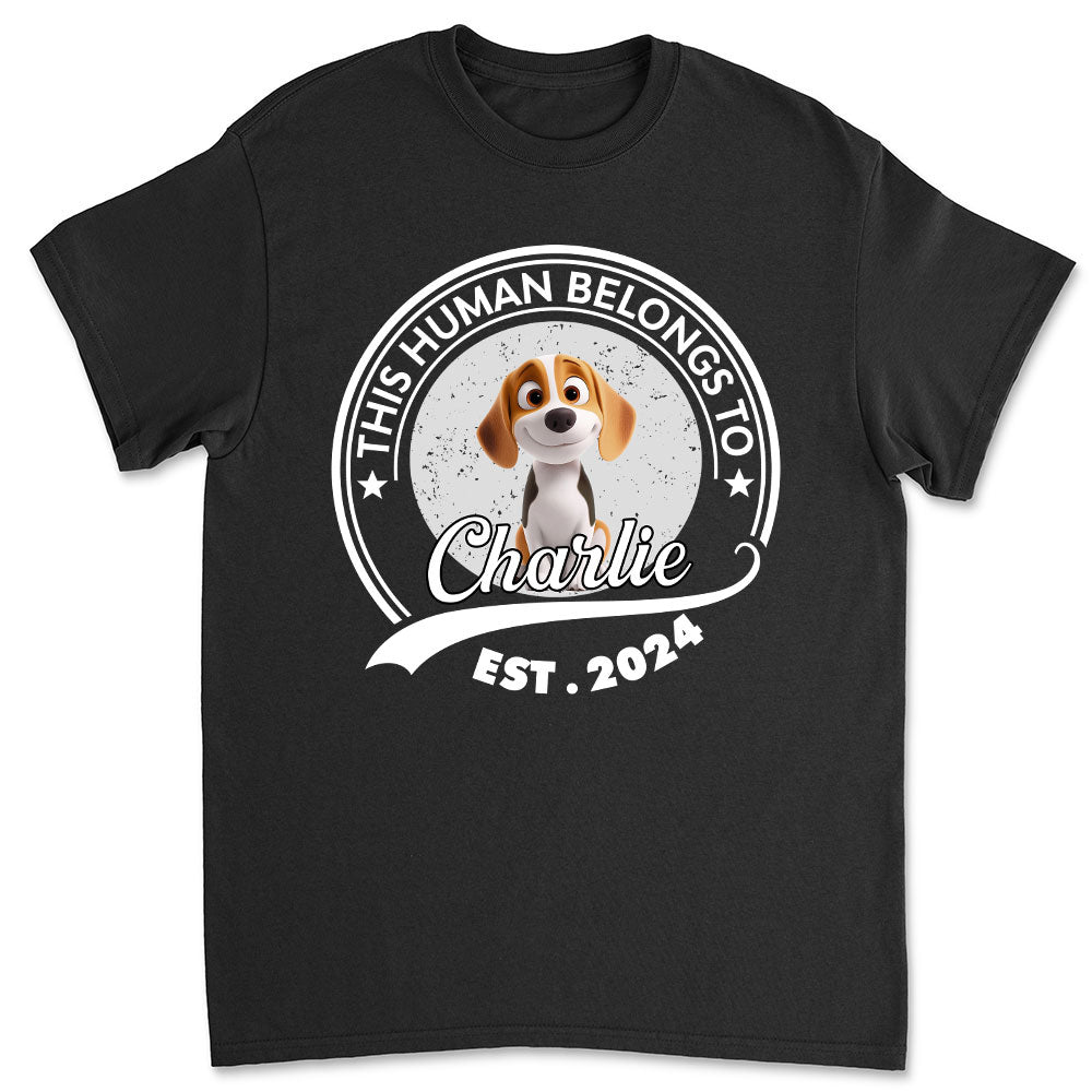 Personalized Human-Dog Cartoon Unisex T-shirt - Ideal Gift for Pet Lovers