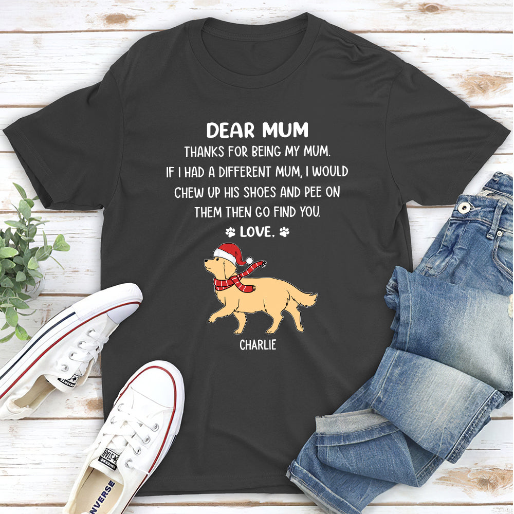 Personalized Unisex Christmas T-shirt for Thanking Parents