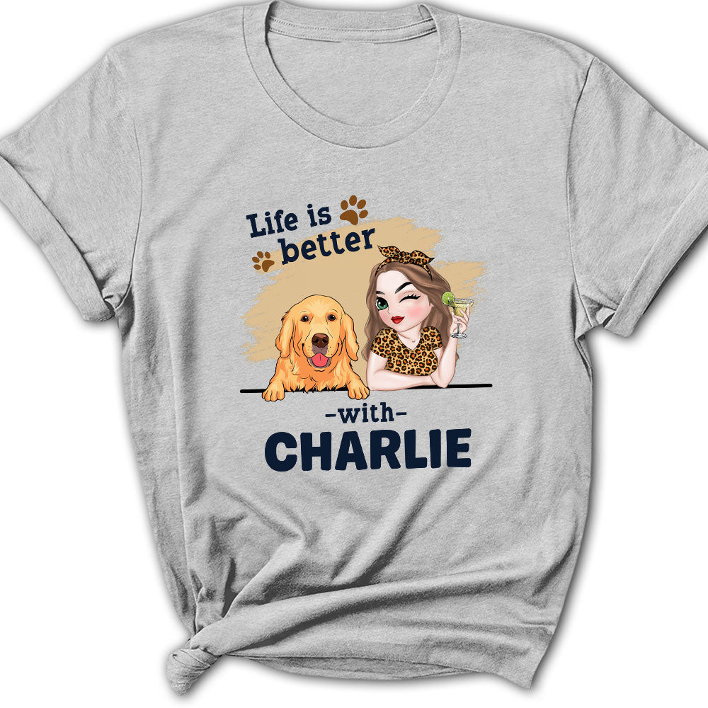 Customizable 'Better Dog Mom' Women's Personalized T - shirt