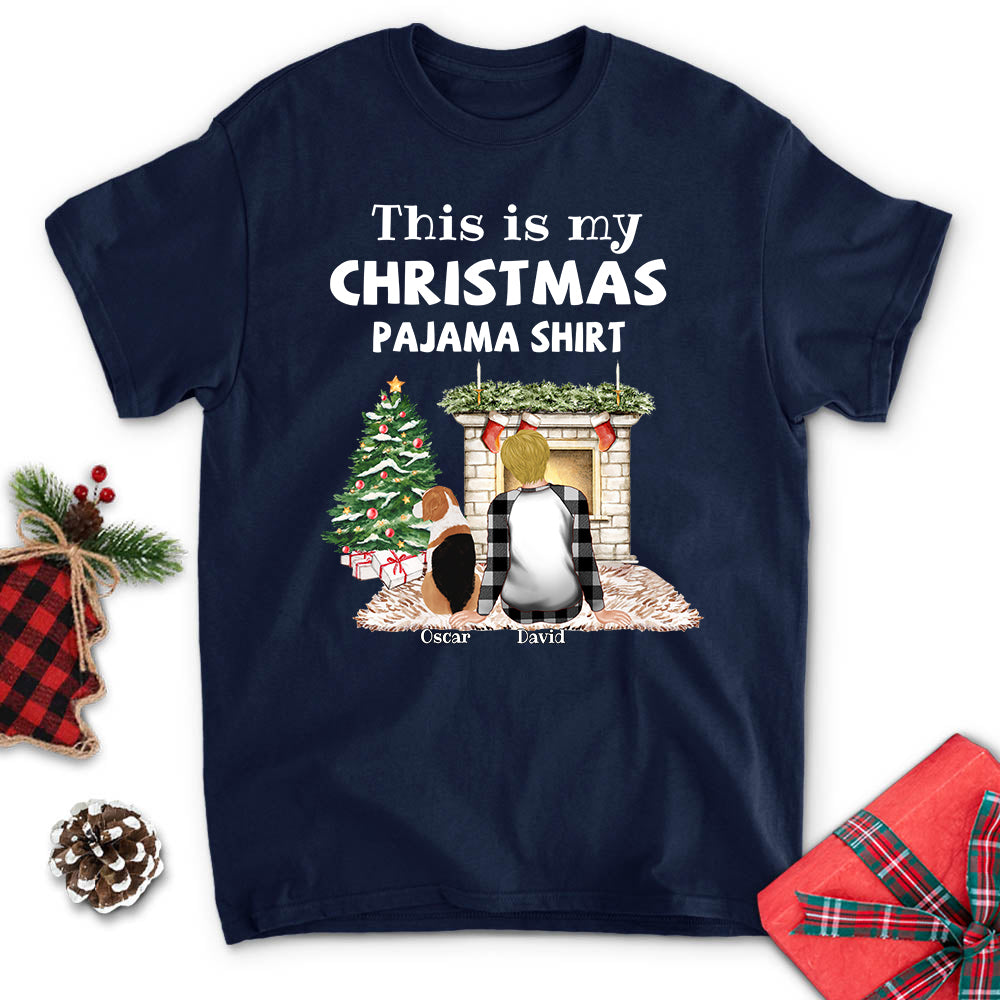 Customizable Unisex Christmas Pajama T - Shirt for Pet Lovers